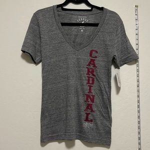 NWT Original League Stanford Cardinal heather grey v-neck tee in medium
